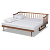 Baxton Studio Muriel Walnut Wood Expandable Twin Size to King Size Spindle Daybed 167-10739